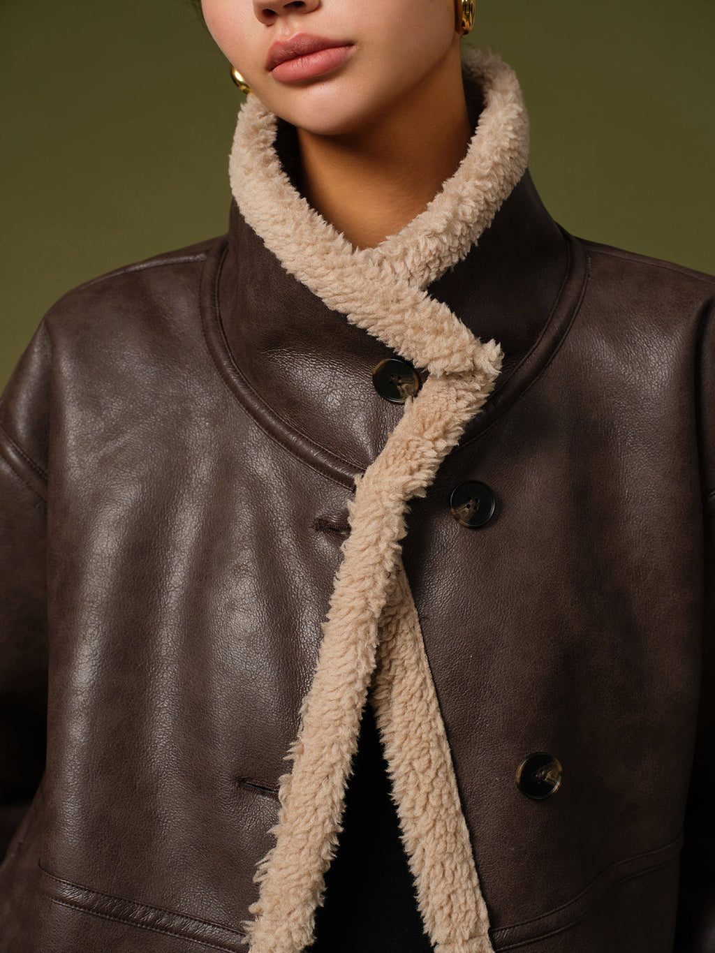 Women's Warm PU Leather Fleece Jackets - CelenoWear