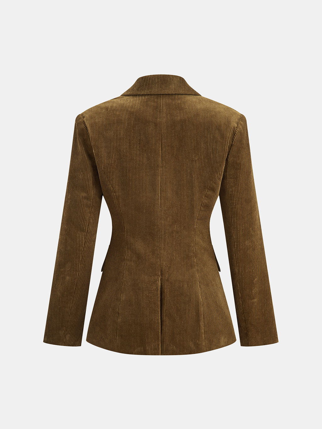Women's Fitted Corduroy Wide-Shoulder Blazer - CelenoWear