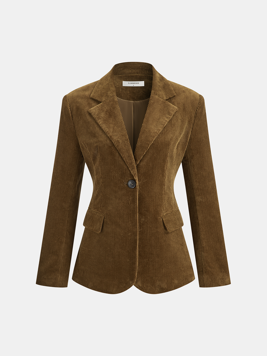 Women's Fitted Corduroy Wide-Shoulder Blazer - CelenoWear