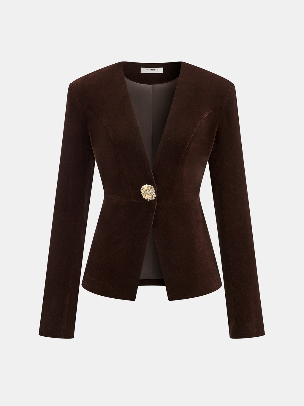 Women's Velvet Blazer with Metal Buttons - CelenoWear