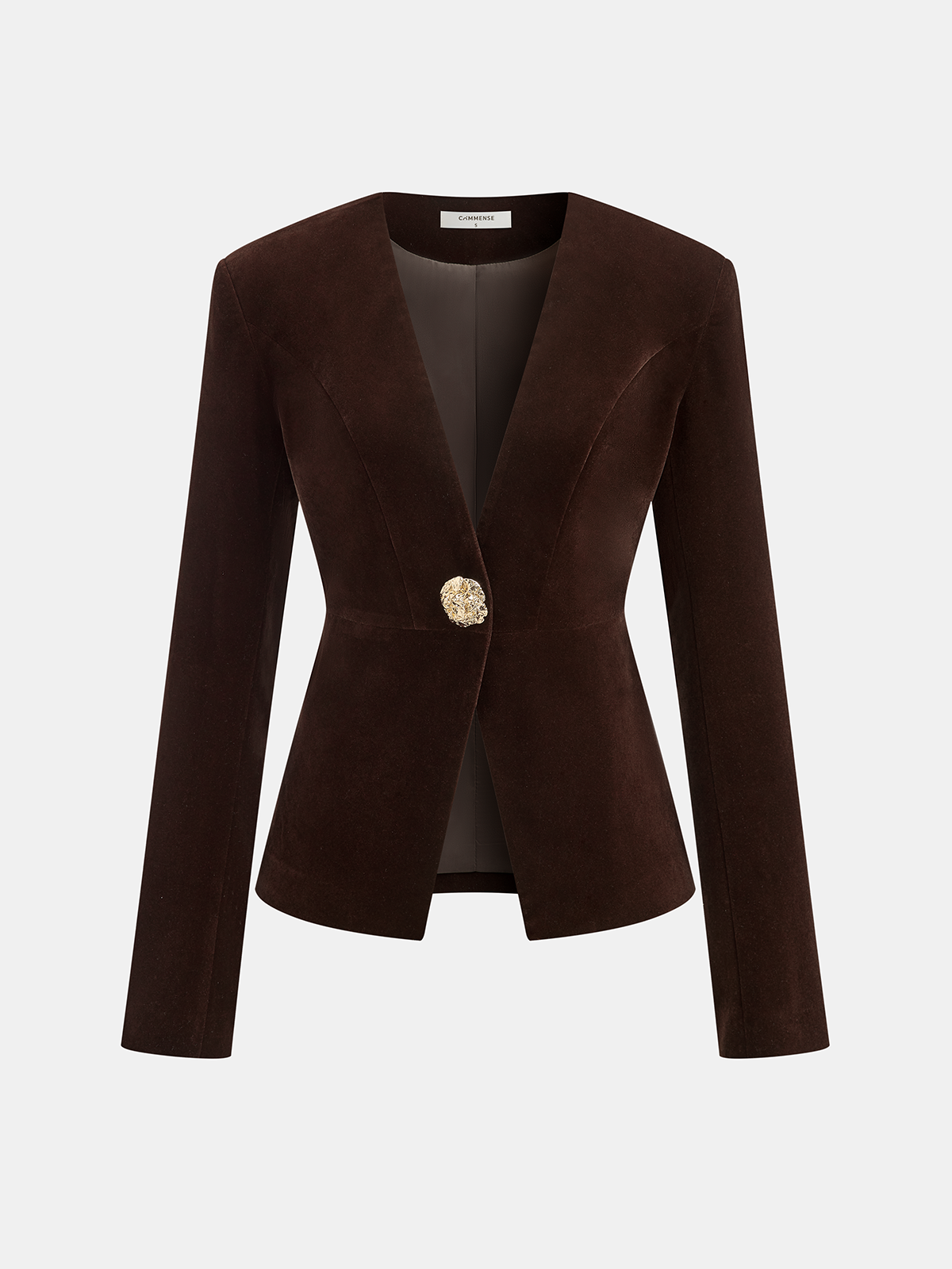 Women's Velvet Blazer with Metal Buttons - CelenoWear