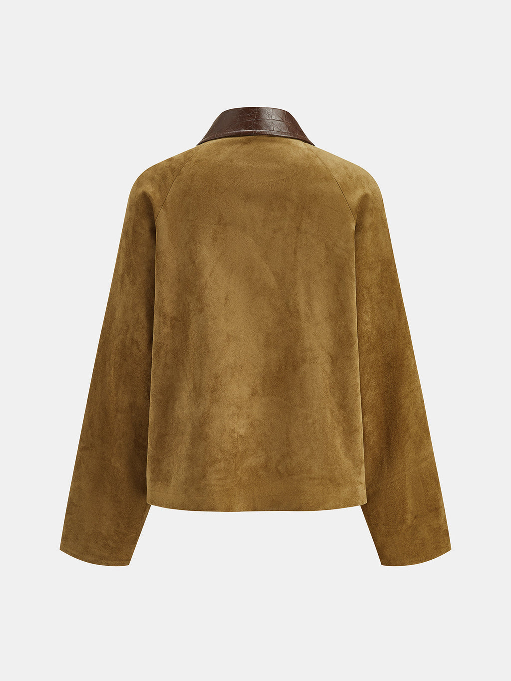 Women's Utility Jacket - Faux Leather Collar Suede Effect - CelenoWear