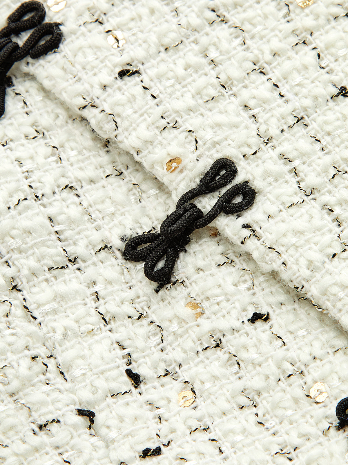 Women's Tweed Blazer with Frog Button and Contrast Cuffs - CelenoWear