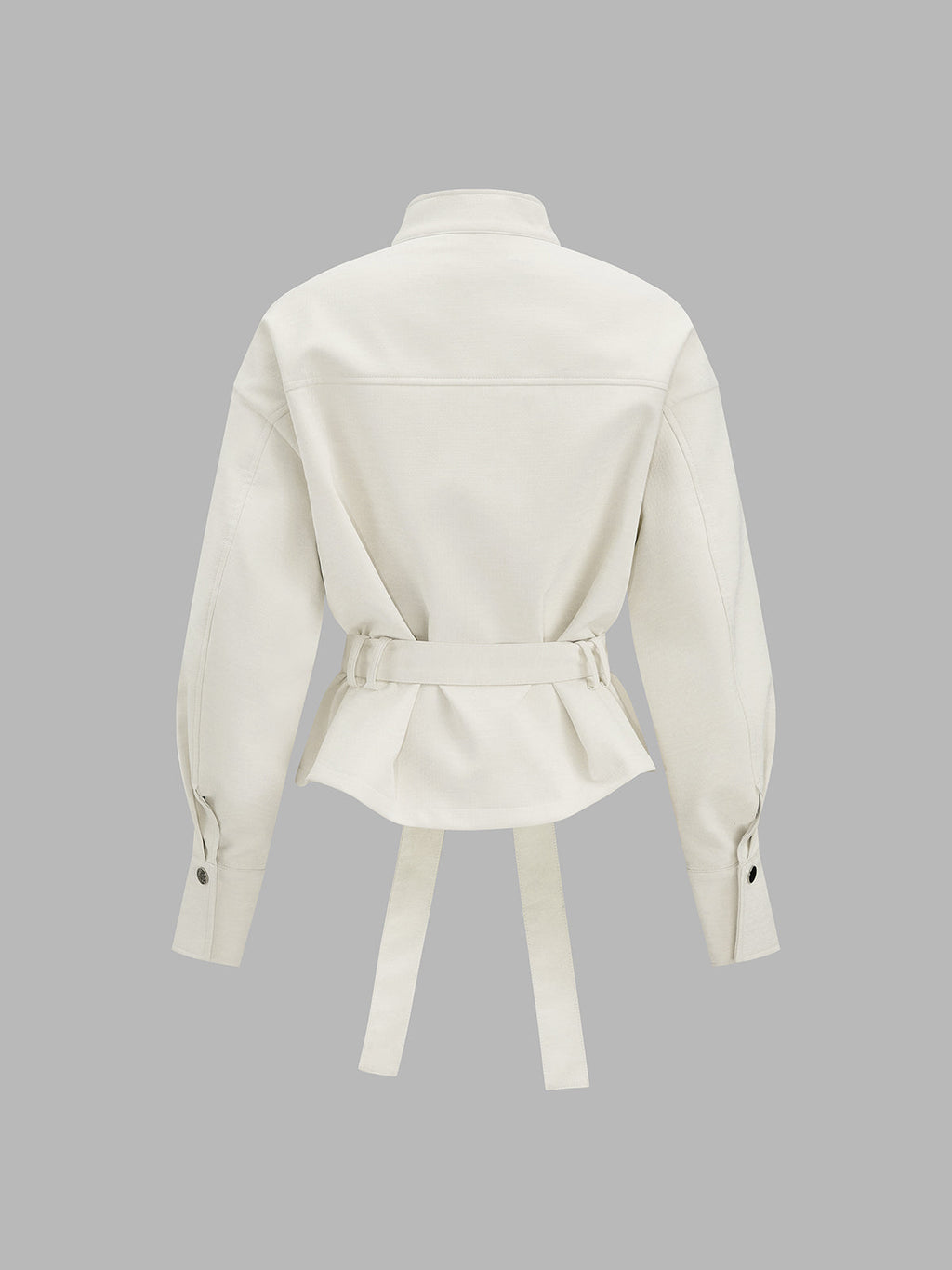 Women's Belted Faux Leather Jacket - CelenoWear