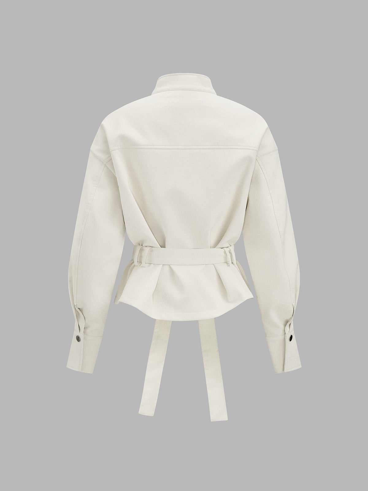 Women's Belted Faux Leather Jacket - CelenoWear